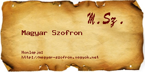 Magyar Szofron névjegykártya