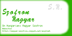 szofron magyar business card